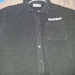 Large Fleece Playboy Button Up Sweater