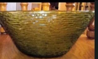 Large Green Glazed Ceramic Bowl