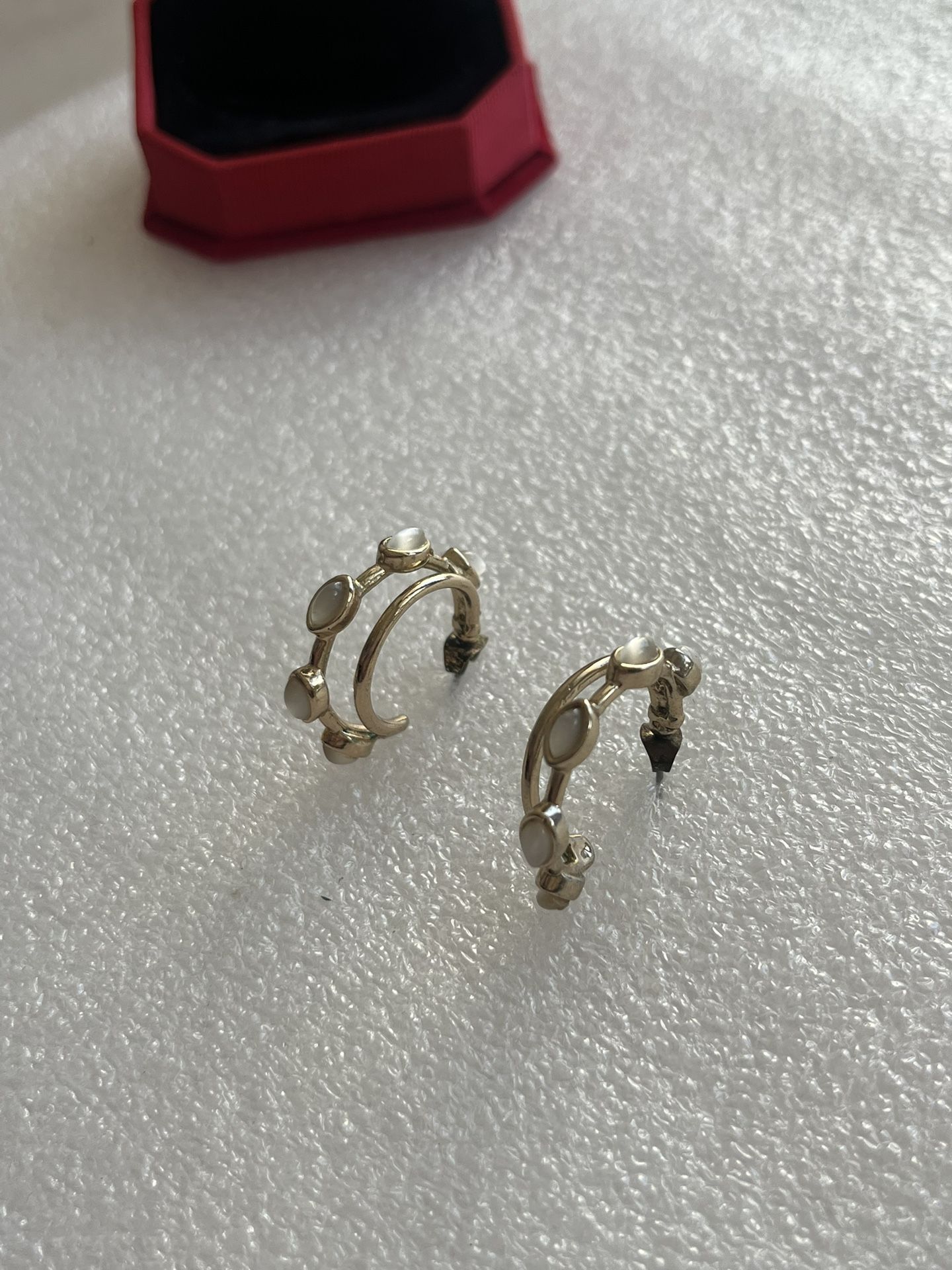Moonstone Curved Earrings 