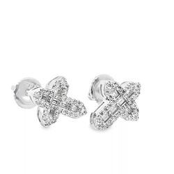 Sterling Silver VVS Moissanite 0.96 CTW Fancy Earring
