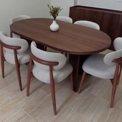 Modern Dining Table , 6 Chair Set 