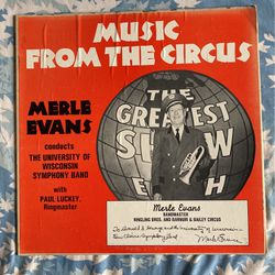 Merle Evans Music From The Circus University Of Wisconsin Eau Claire Symphony Band LP RARE First Pressing