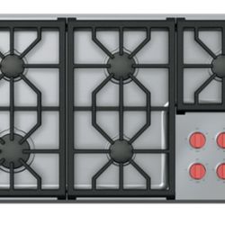 Wolf 5 Burner Gas Cooktop and Downdraft