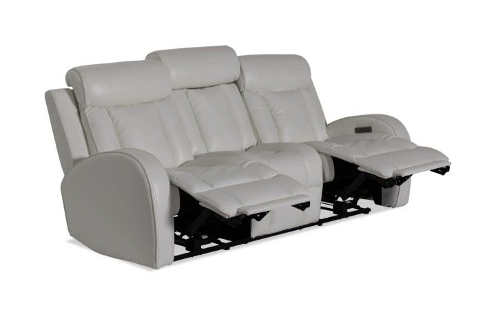 White Faux Leather Electric Couch