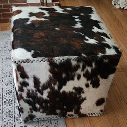 Paul Robert Furniture Rolling Cowhide Ottoman 
