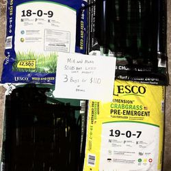 Lesco Lawn Fertilizer/ Weed Control -3 For $110