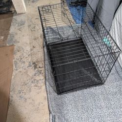 Large Collapsible Animal Crate With Double Latching Doors And Removable Base Tray. 36"L x 22" W x 24"T