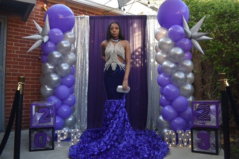 Purple and Silver Prom dress s/m