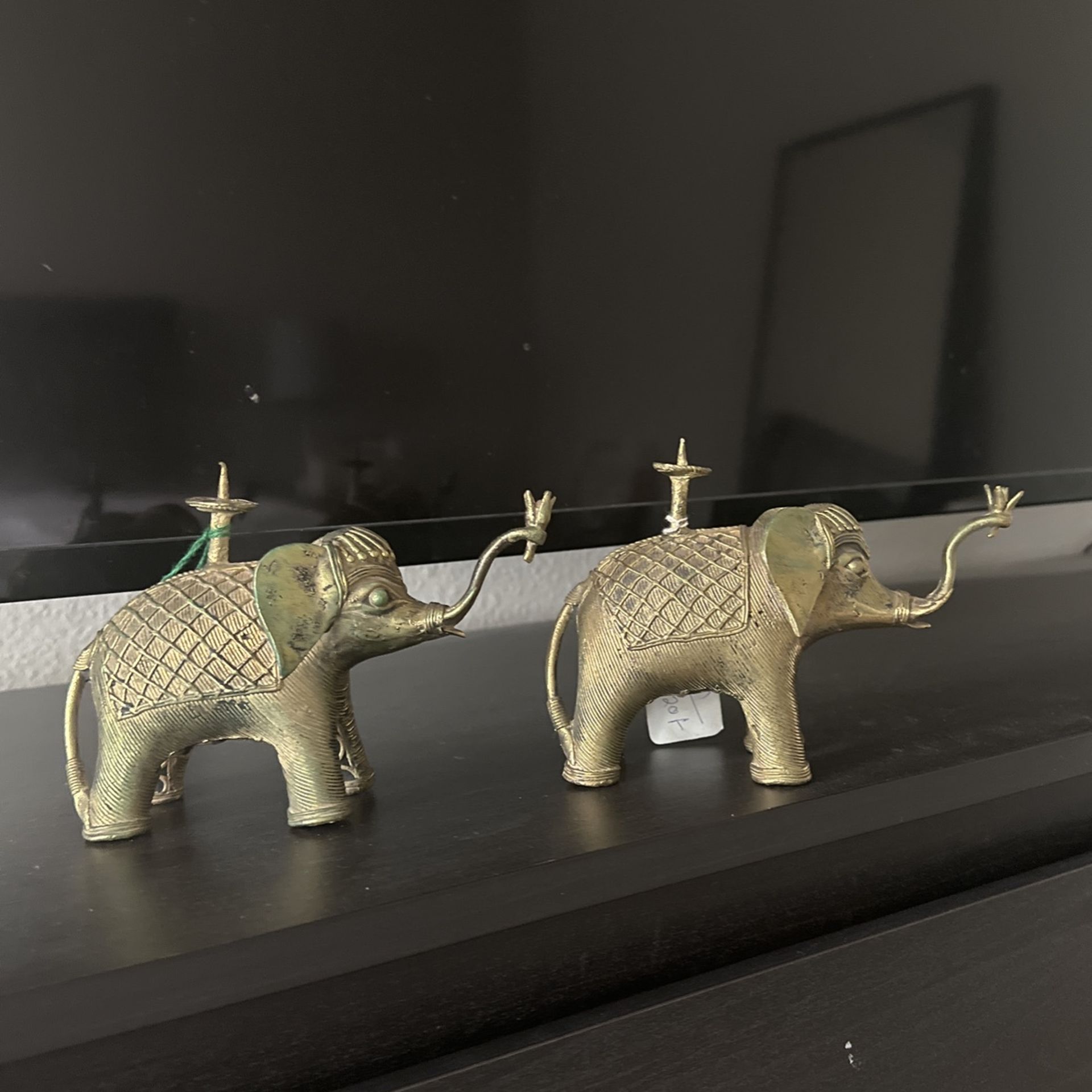 Antique Elephant Candle Holders decor 