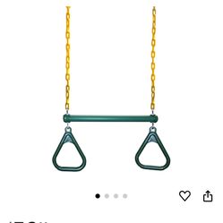 Eastern Jungle Gym Heavy-Duty Ring Trapeze Bar Combo Swing ,Large 20" Trapeze Bar with Coated Swing Chains 43" Long