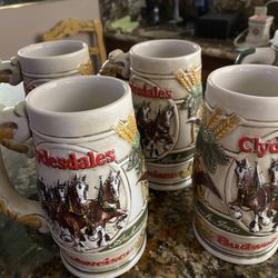 Budweiser Clydesdales Steins. - 2 Sets
