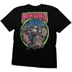 Y2K Mishka Black Green Short Sleeve Shirt Size XL