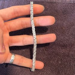 THEODORA DOUBLE TRILLION, LAB WHITE SAPPHIRE SILVER RIVIÈRE BRACELET