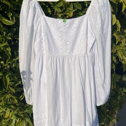 Small or Med White Summer Dress New