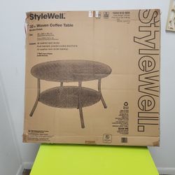 StyleWell 32" Woven Coffee Table. Brown Finish