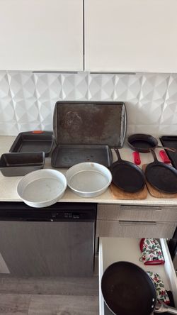 Baking sheets and cast iron pan