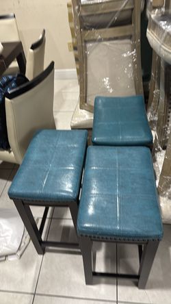 Blue high chairs