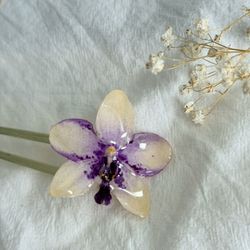 Real Orchid Flower Hair Pin