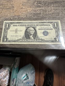 ⭐️1957A STAR $1 Silver Certificate Blue Treasury Seal and Star, W Multiple Errors In Description , The Star On Serial Number.