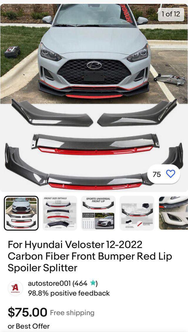 Hyundai Veloster Carbon Fiber Bumper/lip