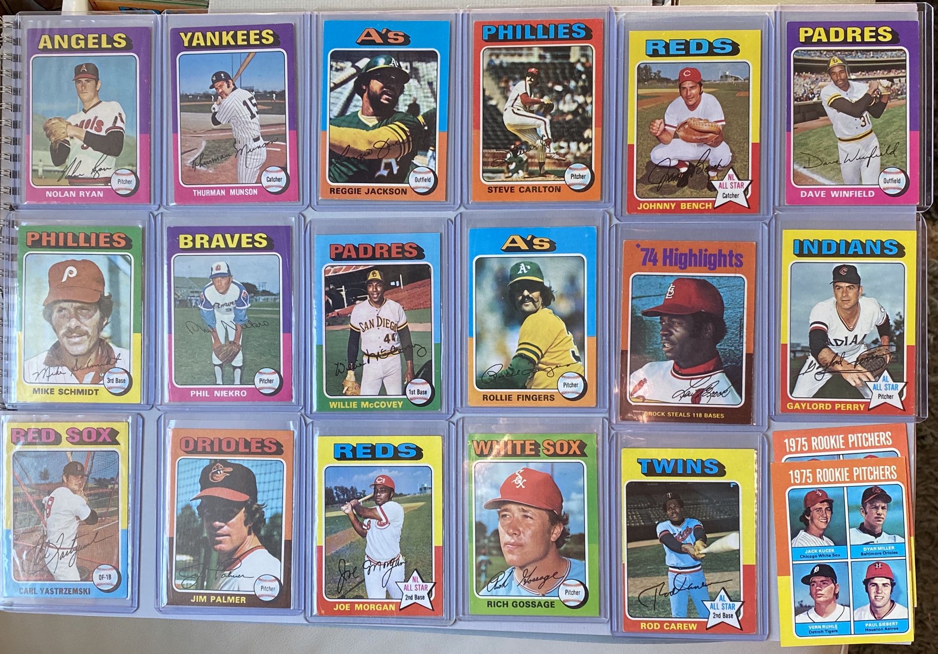1975 Topps Baseball 100+ Card Collection