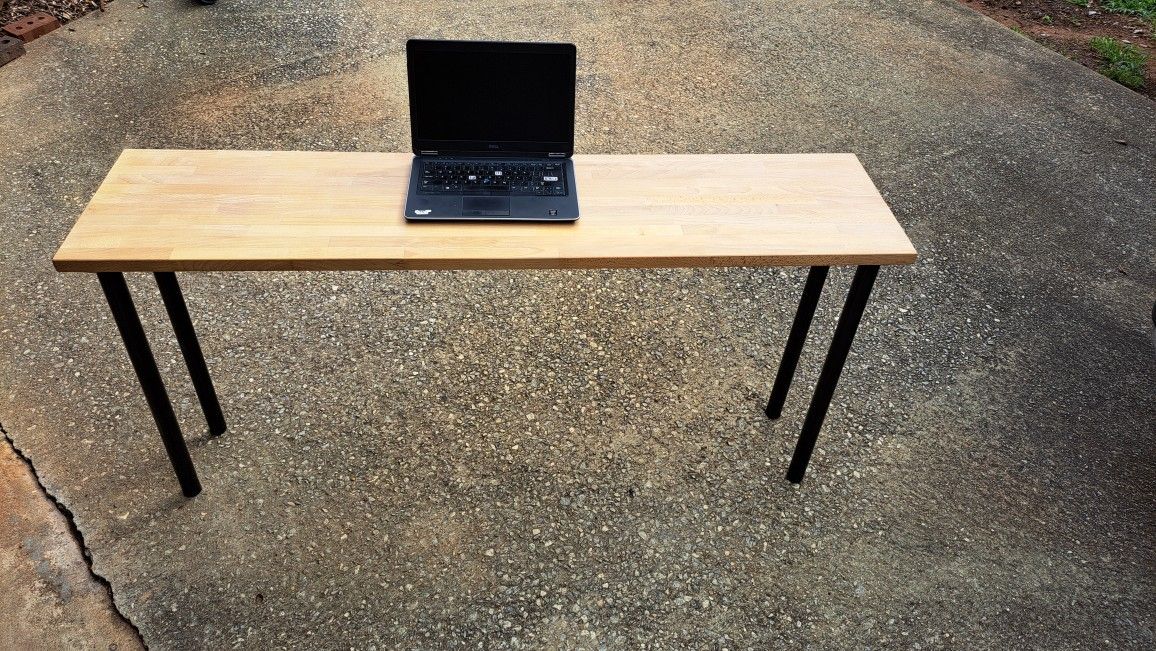 IKEA Compact Slim Wood Table School Dorm Office Desk Removable Legs - Laptop-friendly Narrow Depth