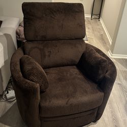 Electric Reclining Gilder Rocking Chair (like new) brown