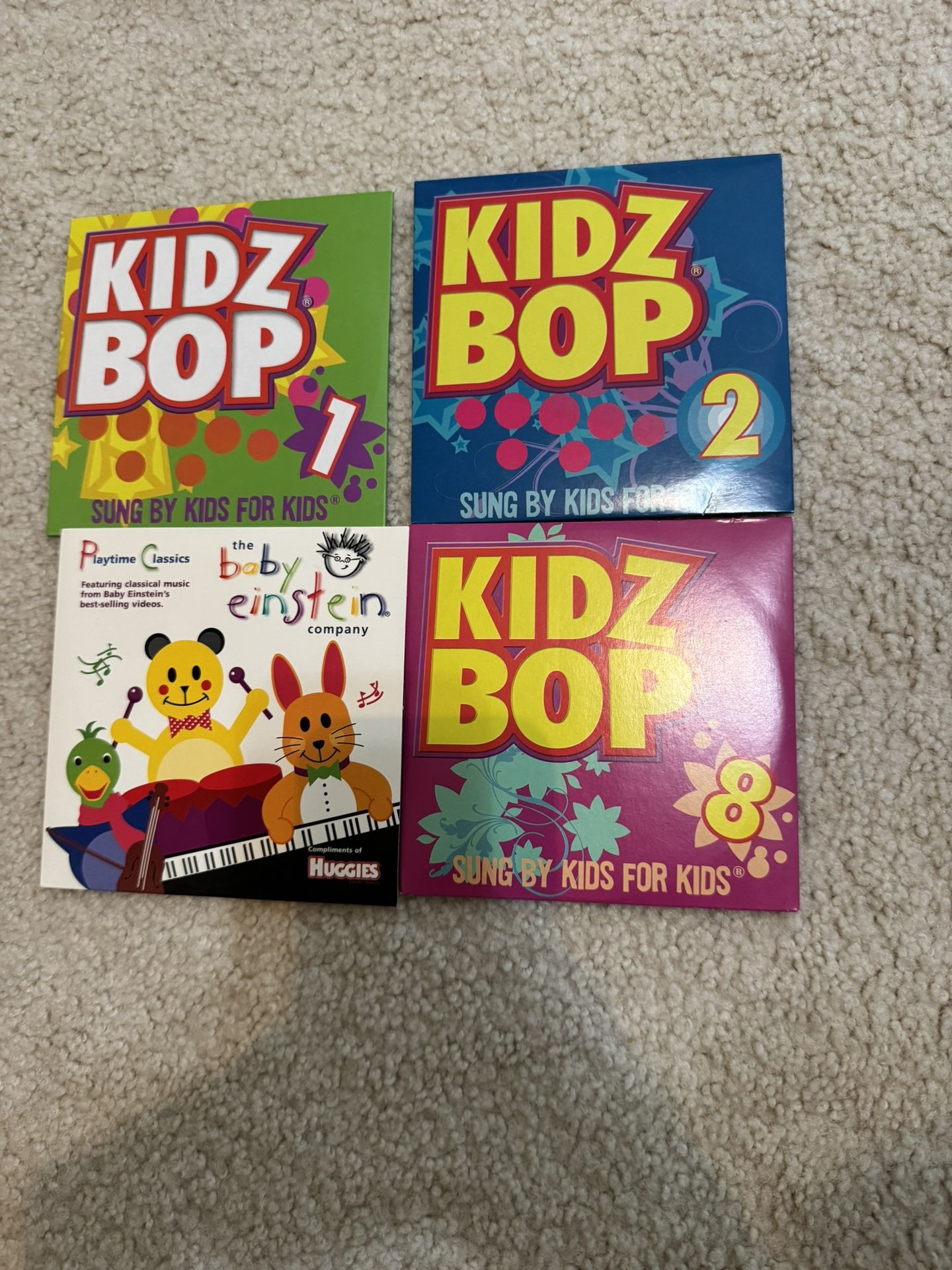 Kidz Bop CDs 1,2,8 And Baby Einstein