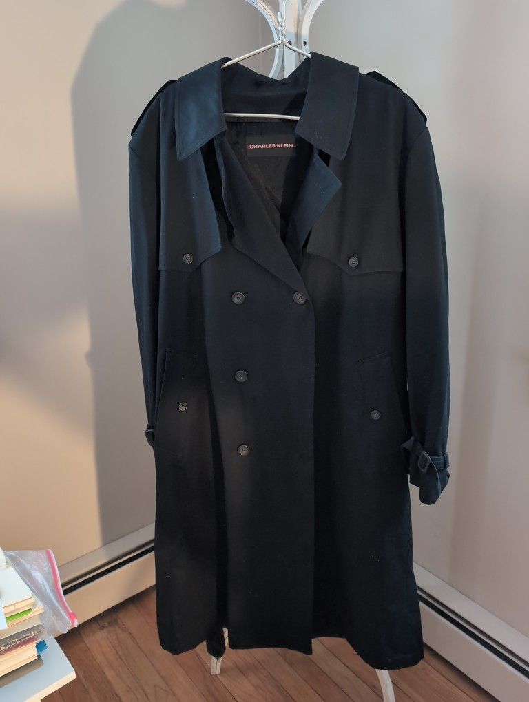 Men's Large Size Charles Klein Belted & Lined Raincoat