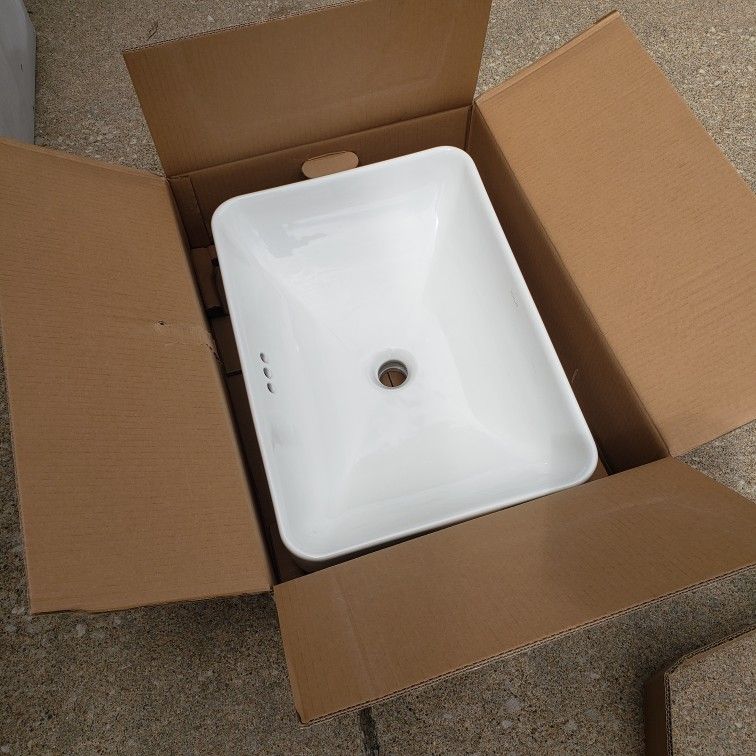 Kohler Vox 22-5/8" Rectangular Vitreous China Vessel or Drop In Bathroom Sink with Overflow