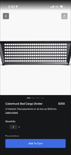 Cybertruck Bed Cargo Divider
