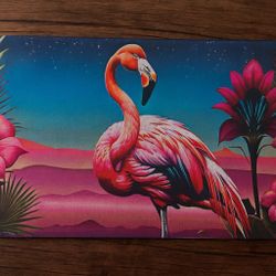 Tropical Flamingo 8x11” Glass Cutting Board – Vibrant Kitchen Decor, Unique Gift Idea 