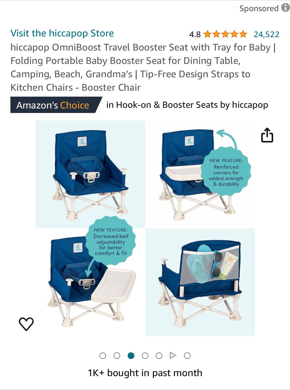 Hiccup Navy Blue Booster Seat