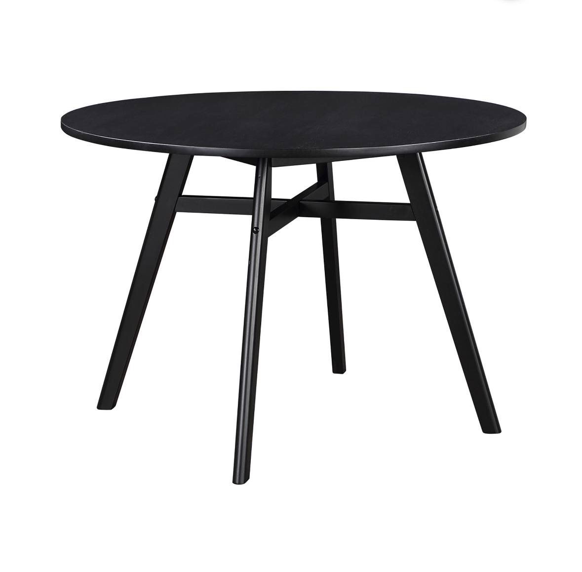 Mainstays 44" Solid Wood Round Dining Table, Black Color for Home and Kitchen. Assembled