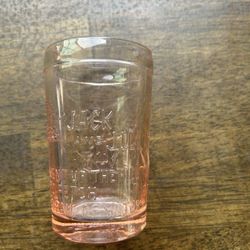 Vintage Tiara Pink Glass Nursery Rhyme Jack and Jill 4" Tumbler Cup