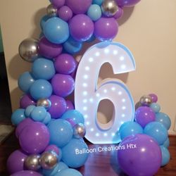 Balloon Garland And Lighted Number 