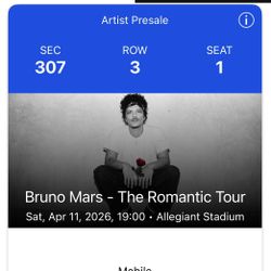 BRUNO MARS LAS VEGAS TICKET