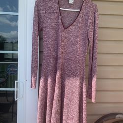 American Rag Juniors Medium Maroon-Red, Beige DRESS. Long sleeves.
