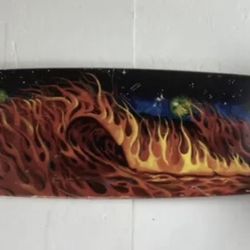 Dregs Downhill Longboard Skateboard Deck Fire Wave 39" 81A Gullwing Rasta Trucks 