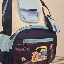 Labubu Blue Elementary Size Backpack