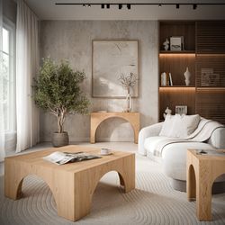 Archimedes Natural Square Cocktail Table