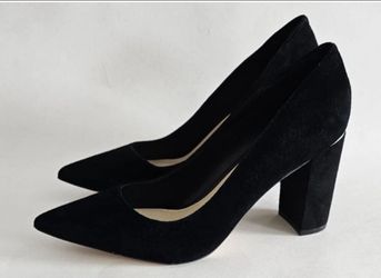Marc Fisher Women's Black Suede Pointed Toe Block Heel Pumps Size 8