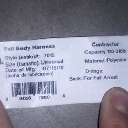 FALLTECH FULL BODY HARNESS