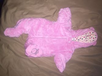 Children's place 0-6 month girls footed snowsuit