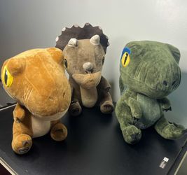 3 SET of Jurassic World Triceratops, T-Rex, Velociraptor Dinosaur Exclusive Park