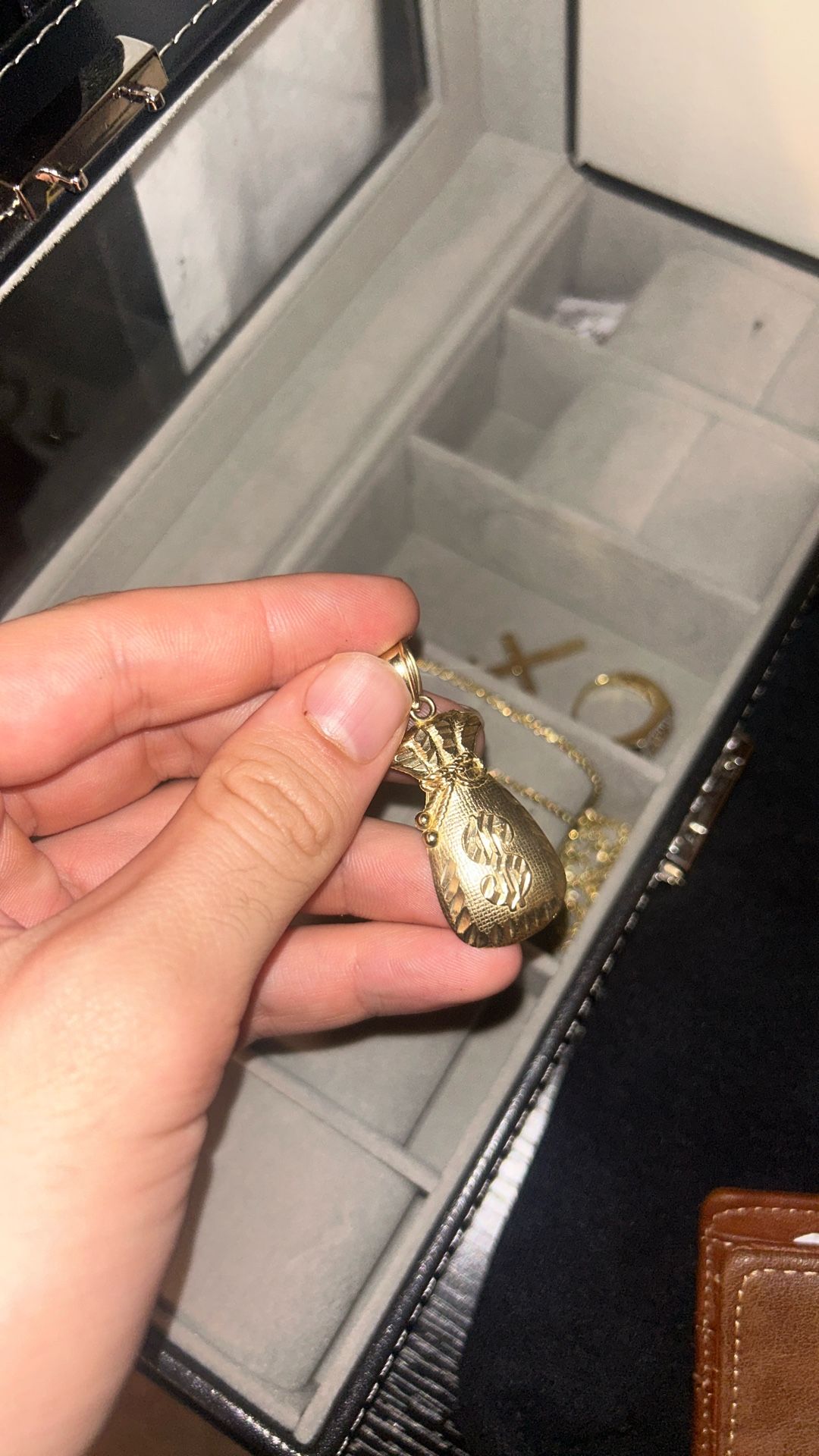 10k Gold Money Bag Pendant
