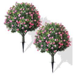 2-Pack Artificial Boxwood Topiary Ball Plant