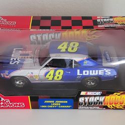 JIMMIE JOHNSON Signed Car 1969 Chevy Camaro ERTL Stock Rods 1:18 RC2 LOWE'S 2003