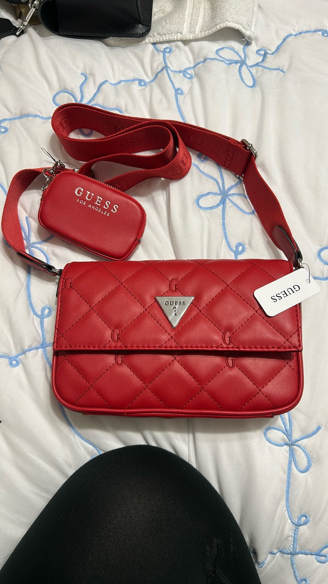 red guess purse