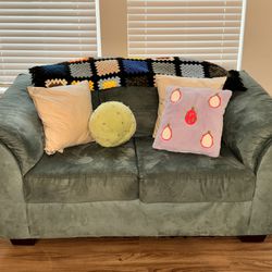 Sage green velvet Loveseat